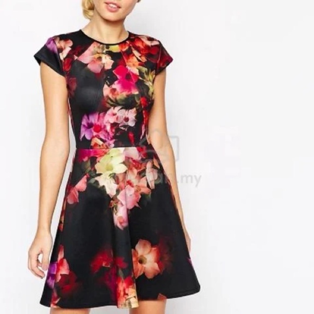 Ted Baker Black Floral Mini Dress